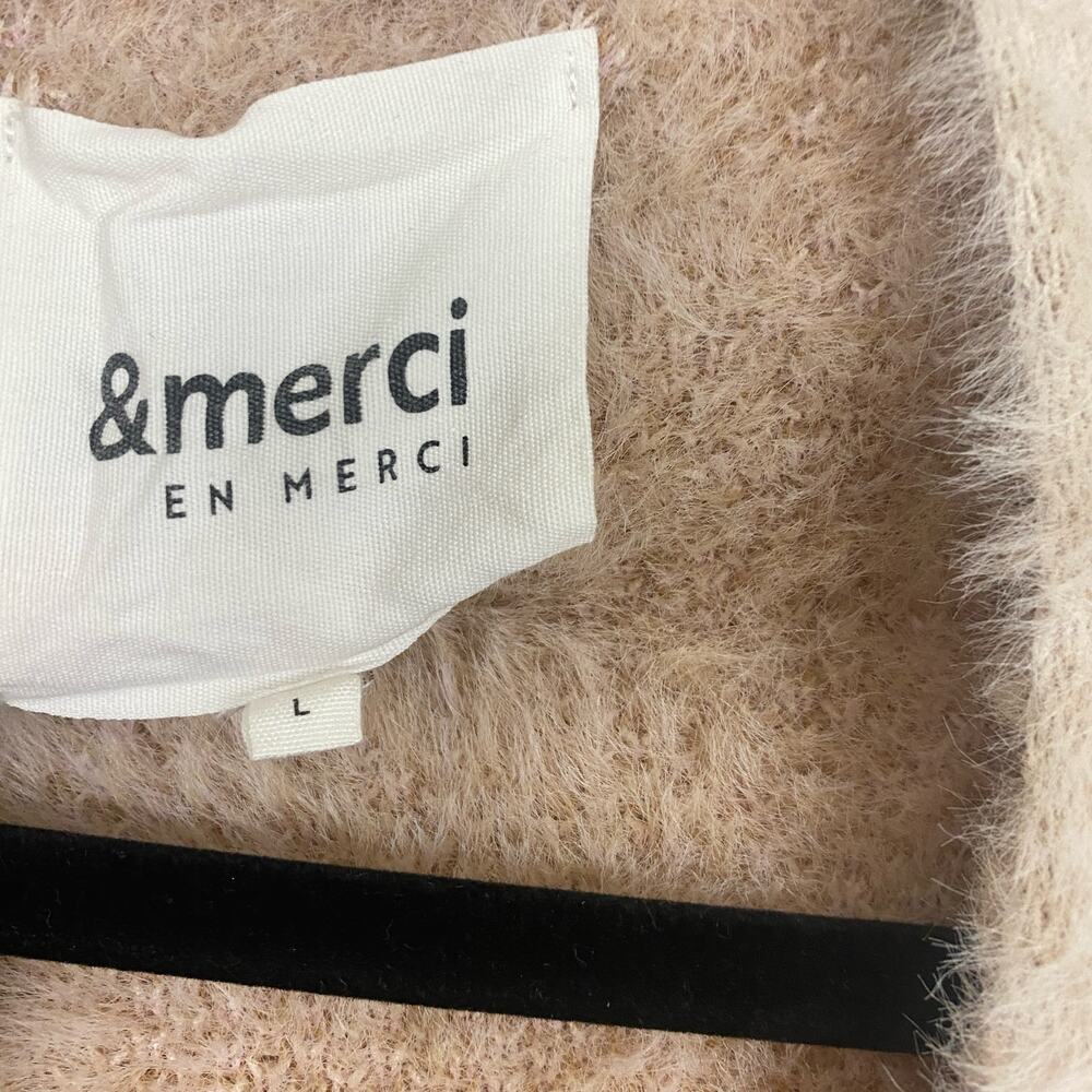 &Merci Colorblock Oversized Fuzzy Open Front Card… - image 2